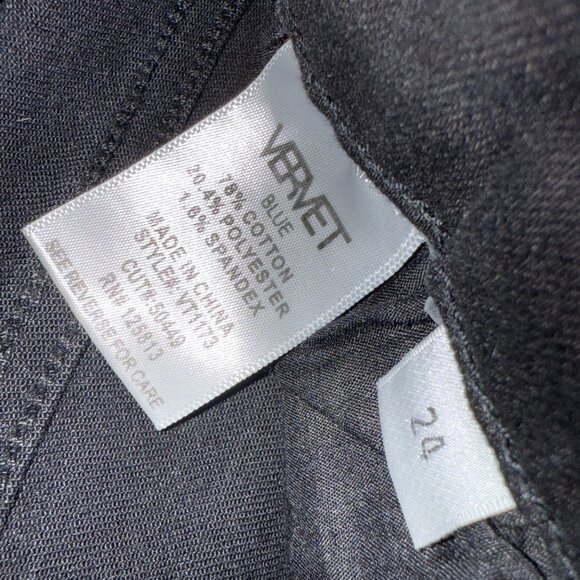 Vervet Blue Black Jeans 24 High Rise Raw Hem Super Flare Stretch Side Panel BOHO - Picture 14 of 16